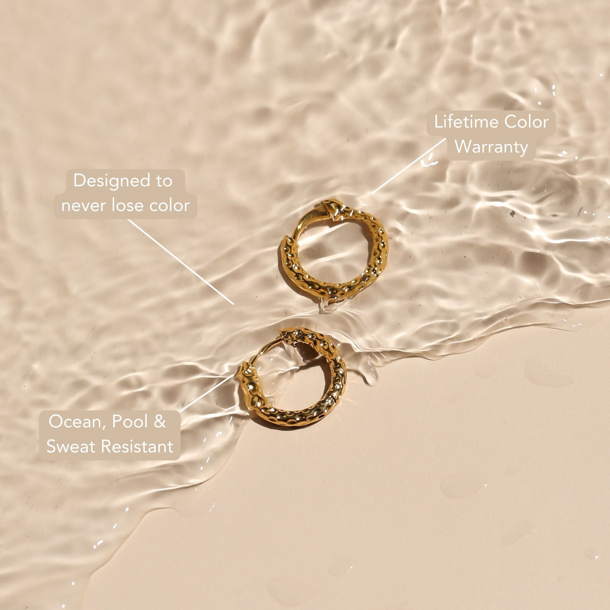 Textured Hammered Hoops