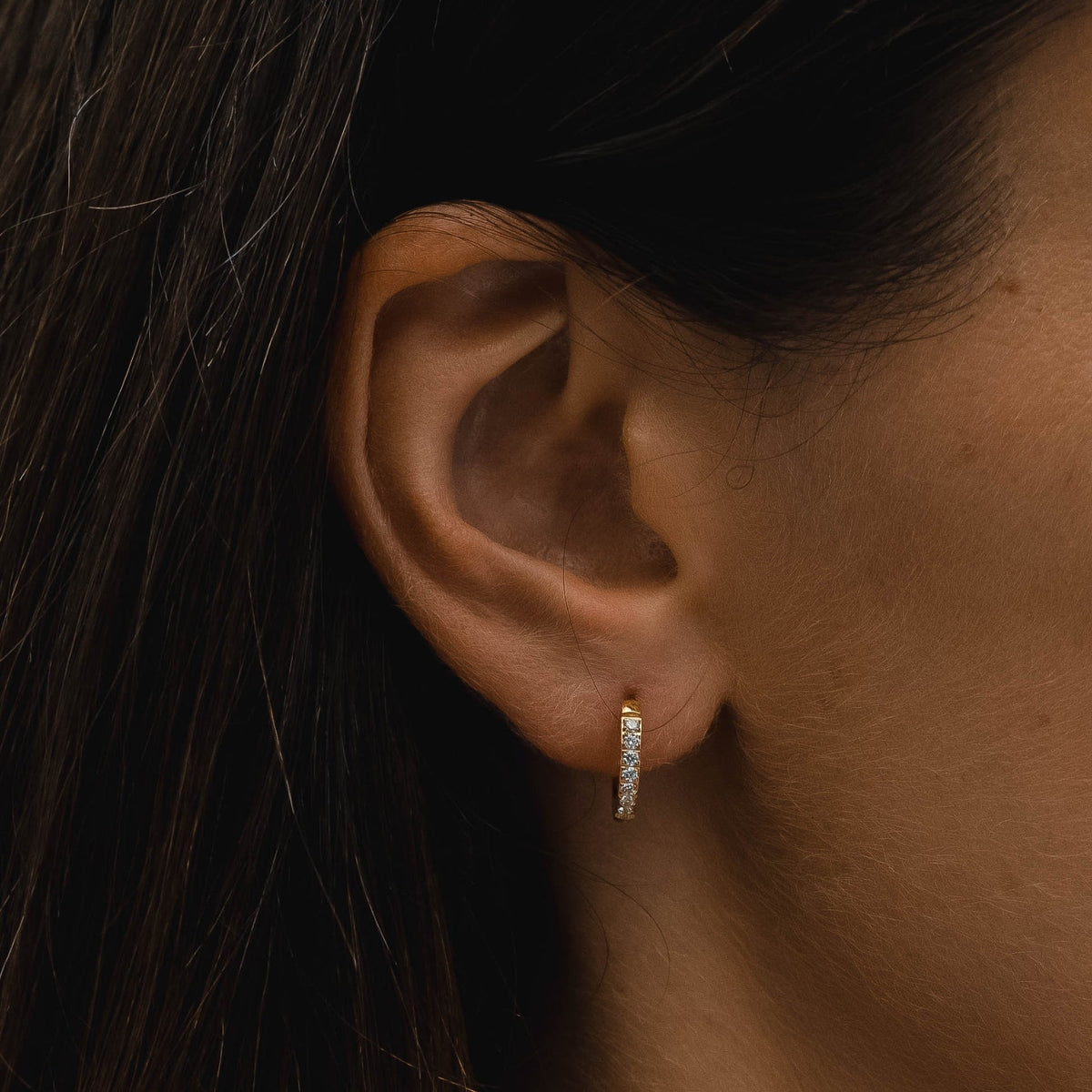 Pavé Sparkle Mini Hoops