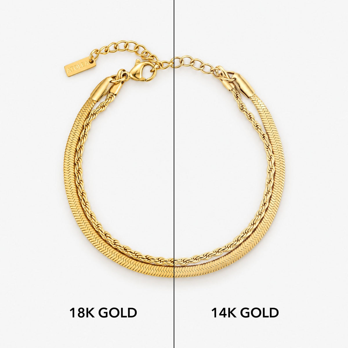 Herringbone & Rope Layered Bracelet