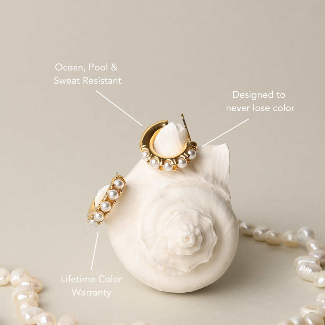 Mother-of-Pearl Huggie Hoops