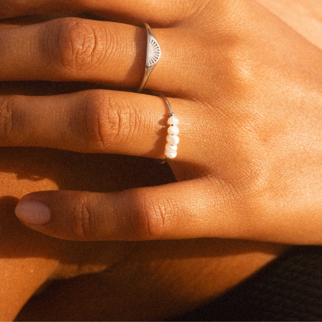 Five Pearl Row Ring