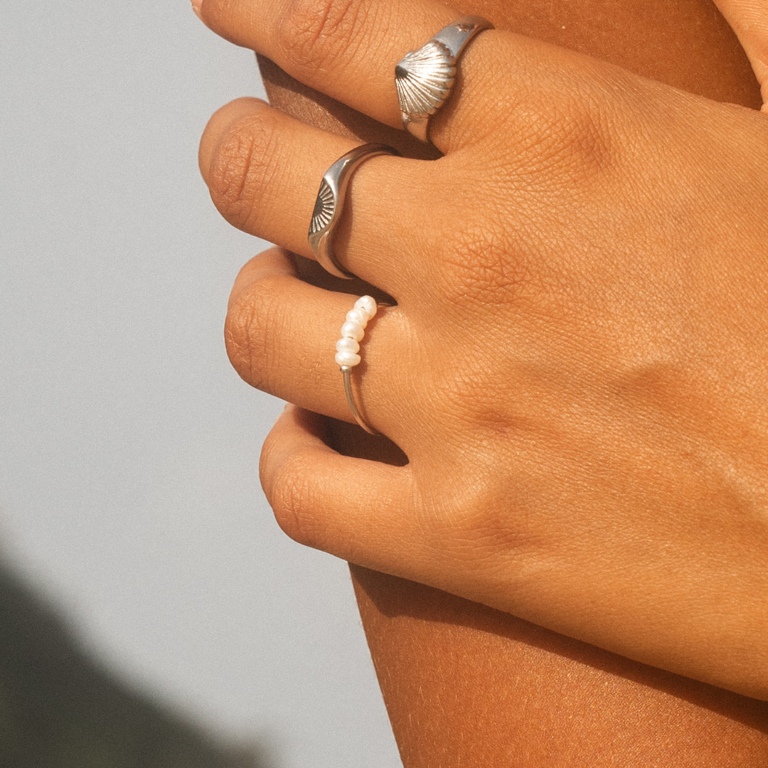 Five Pearl Row Ring