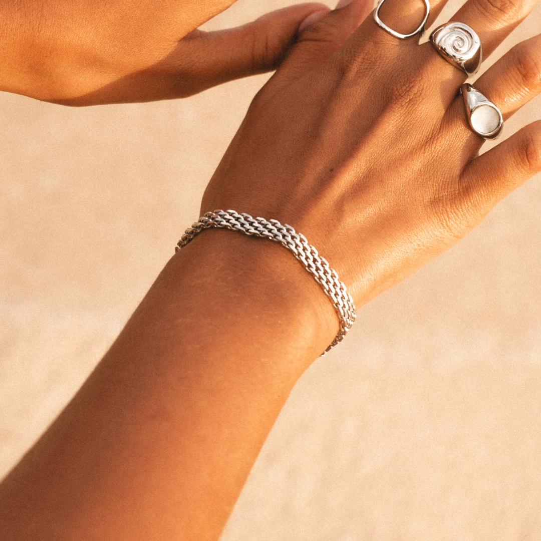Wide Woven Gold Bracelet