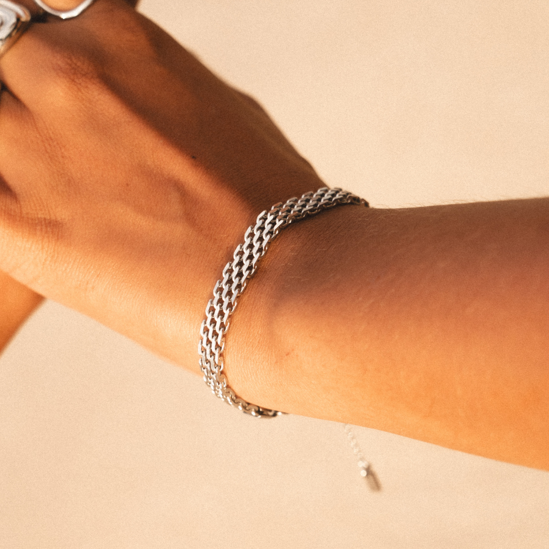 Wide Woven Gold Bracelet