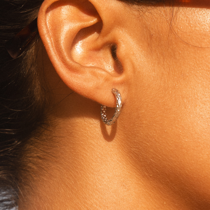 Textured Hammered Hoops