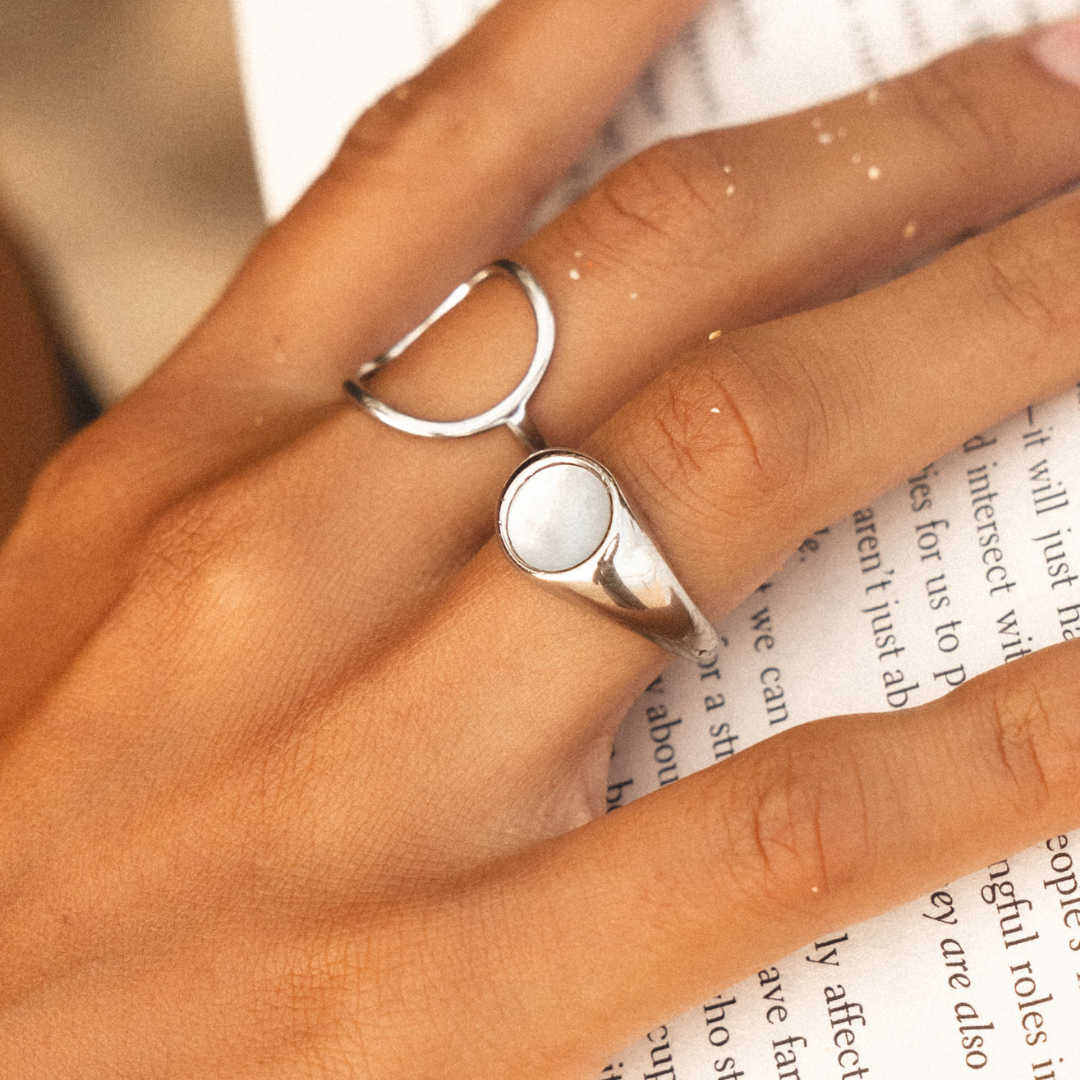 Iridescent Mother-of-Pearl Ring
