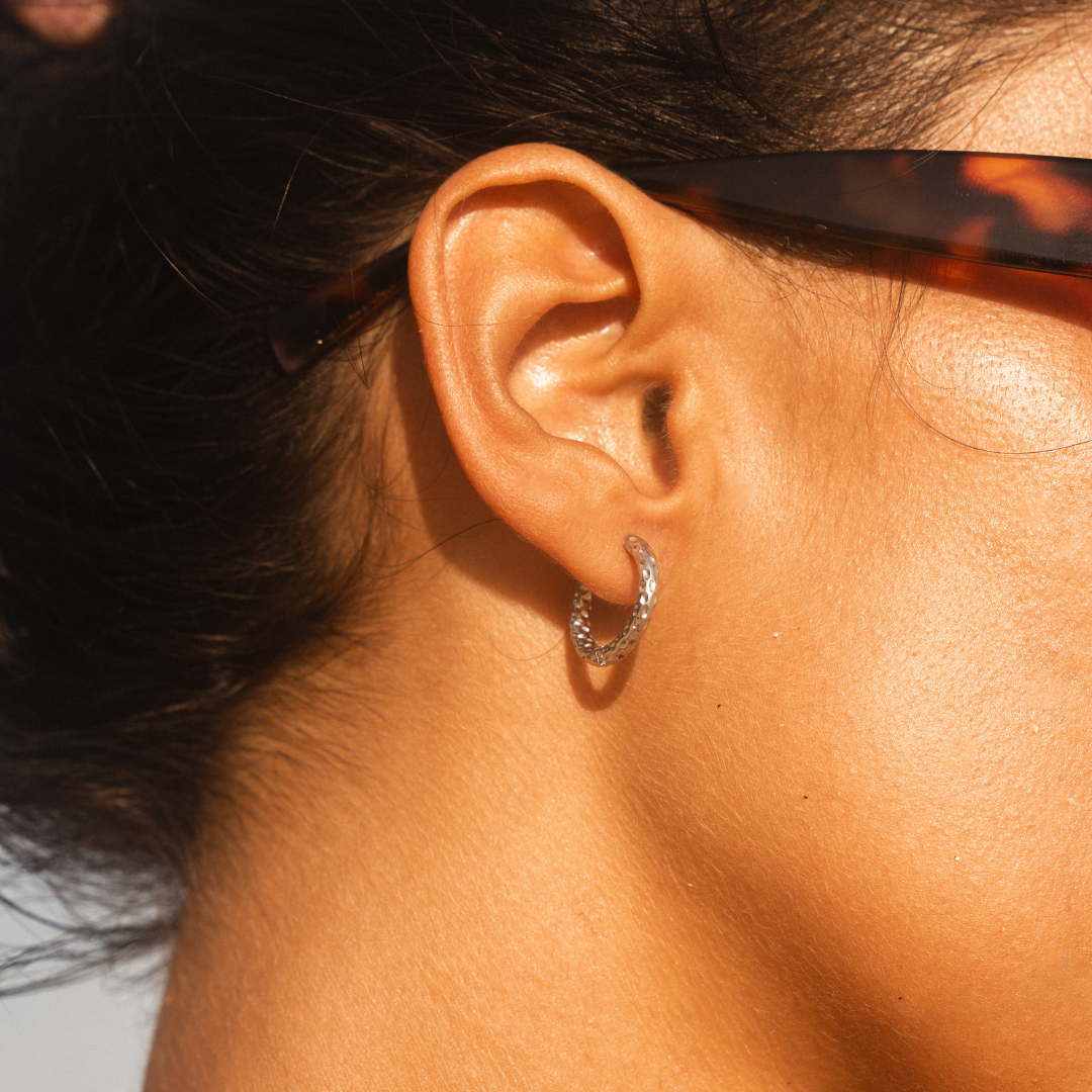 Textured Hammered Hoops