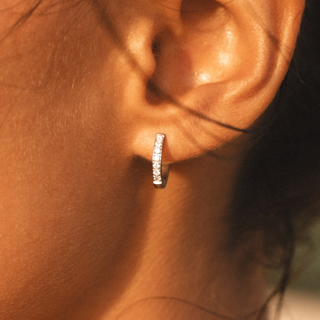 Pavé Sparkle Mini Hoops