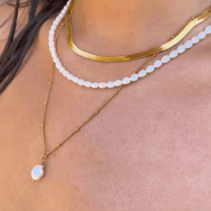 Liquid Gold Herringbone Choker