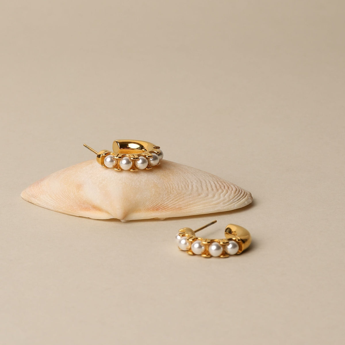Mother-of-Pearl Huggie Hoops