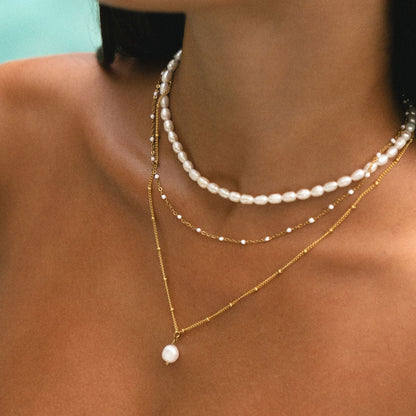 White Enamel Dot Choker