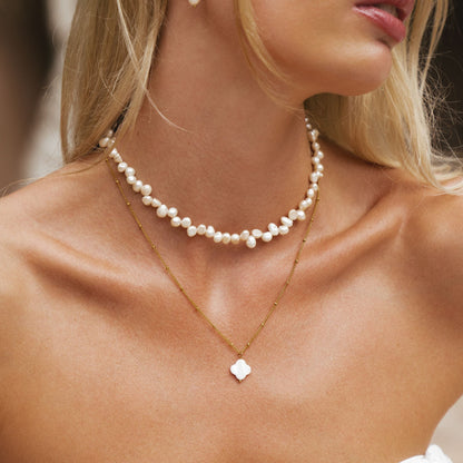 Organic Shape Pearl Choker
