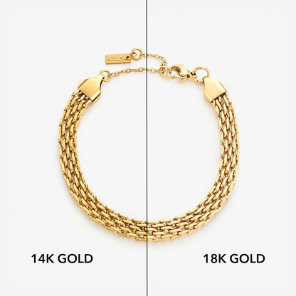 Wide Woven Gold Bracelet