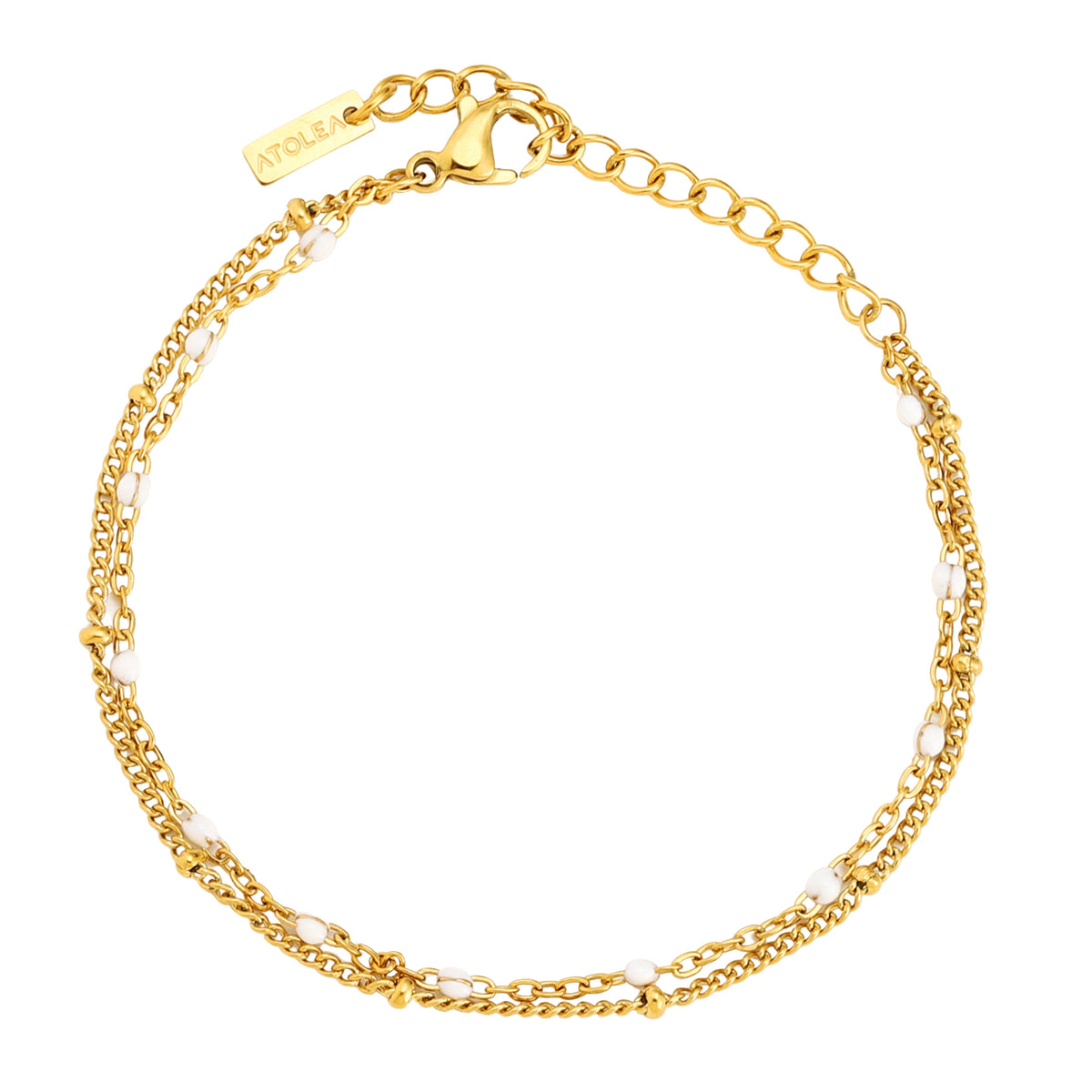 Double Strand White Bead Bracelet