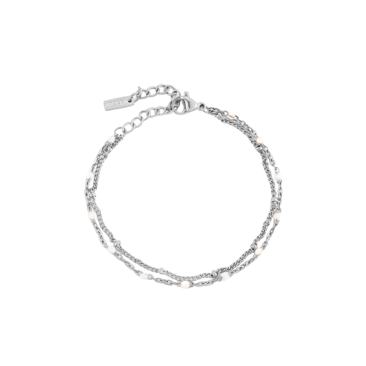 Double Strand White Bead Bracelet