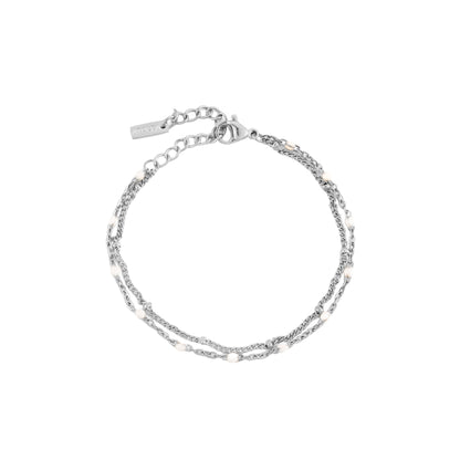 Double Strand White Bead Bracelet