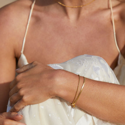 Herringbone & Rope Layered Bracelet