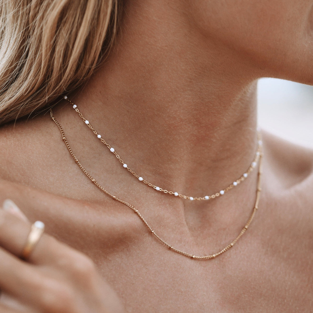Double Strand Enamel Bead Choker