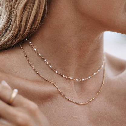 Double Strand Enamel Bead Choker