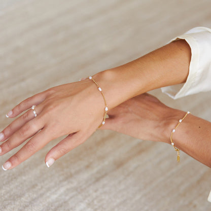 Dainty Pearl Station Bracelet