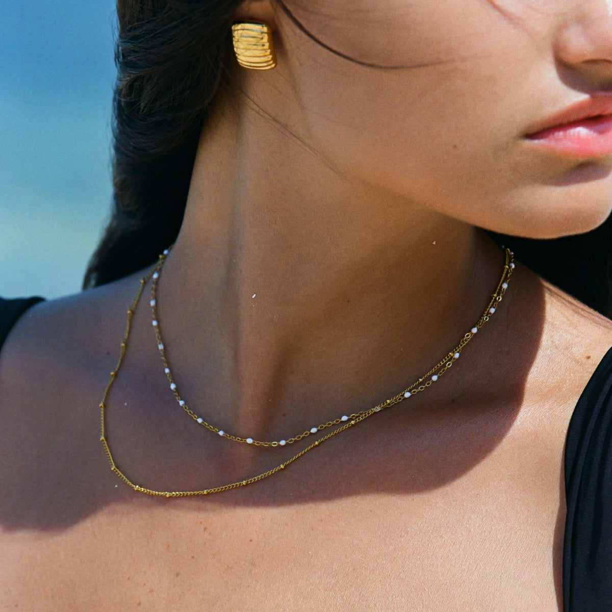 Double Strand Enamel Bead Choker