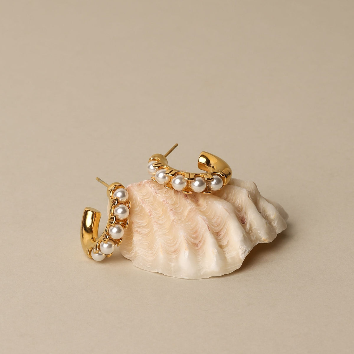 Mother-of-Pearl Huggie Hoops