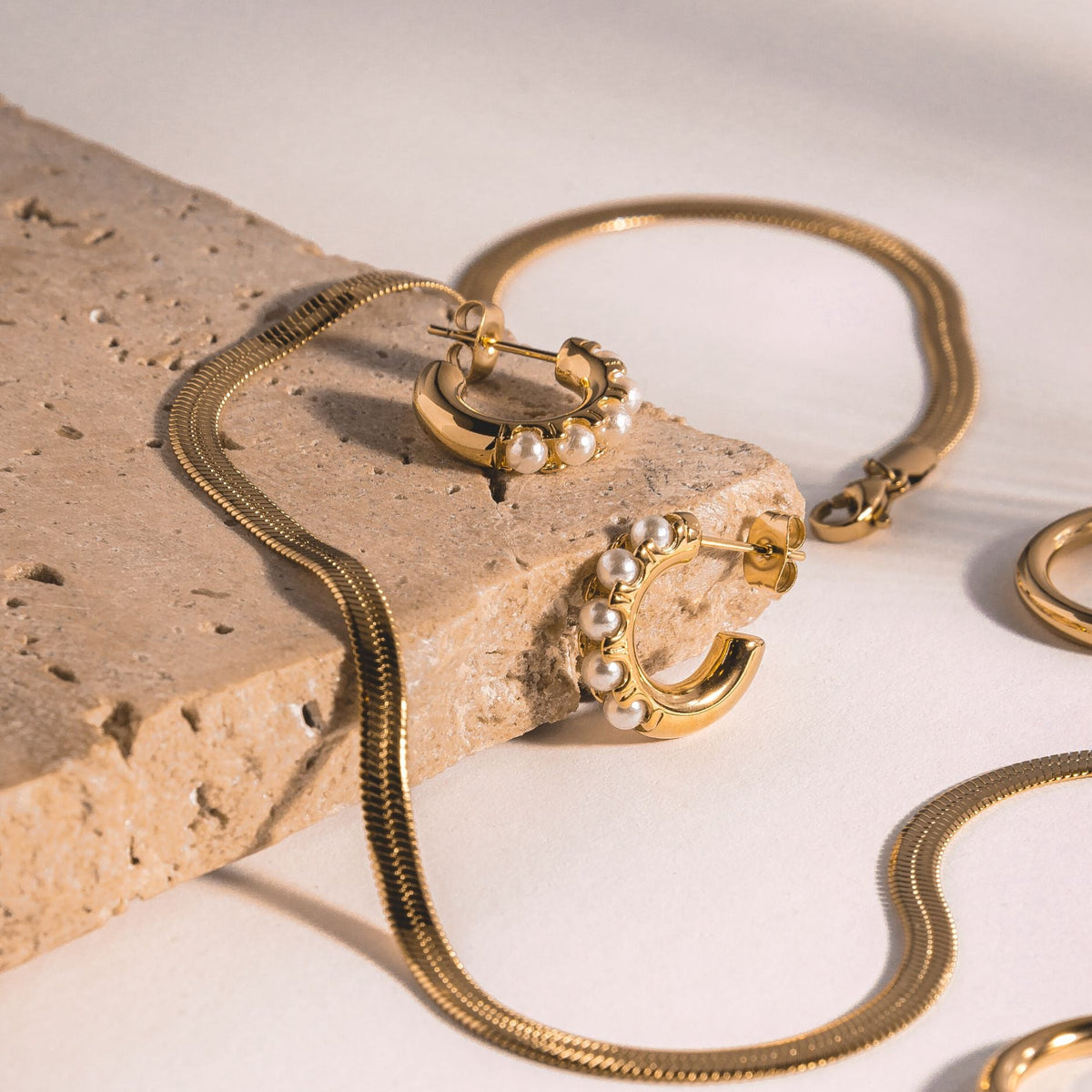 Mother-of-Pearl Huggie Hoops
