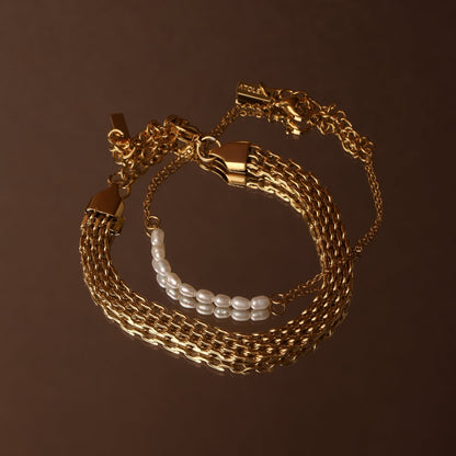 Wide Woven Gold Bracelet