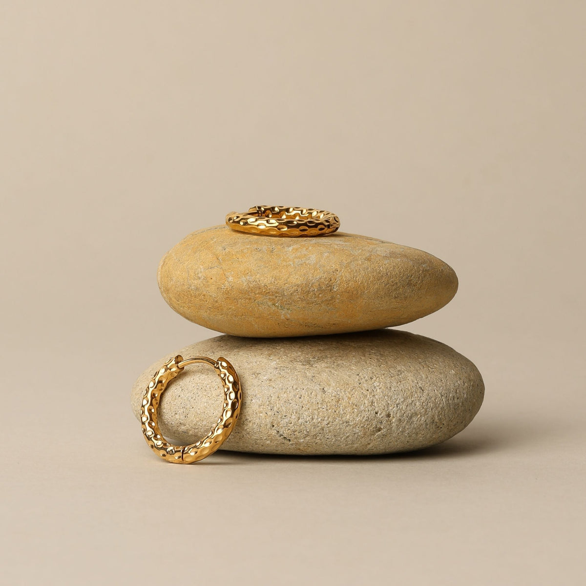 Textured Hammered Hoops