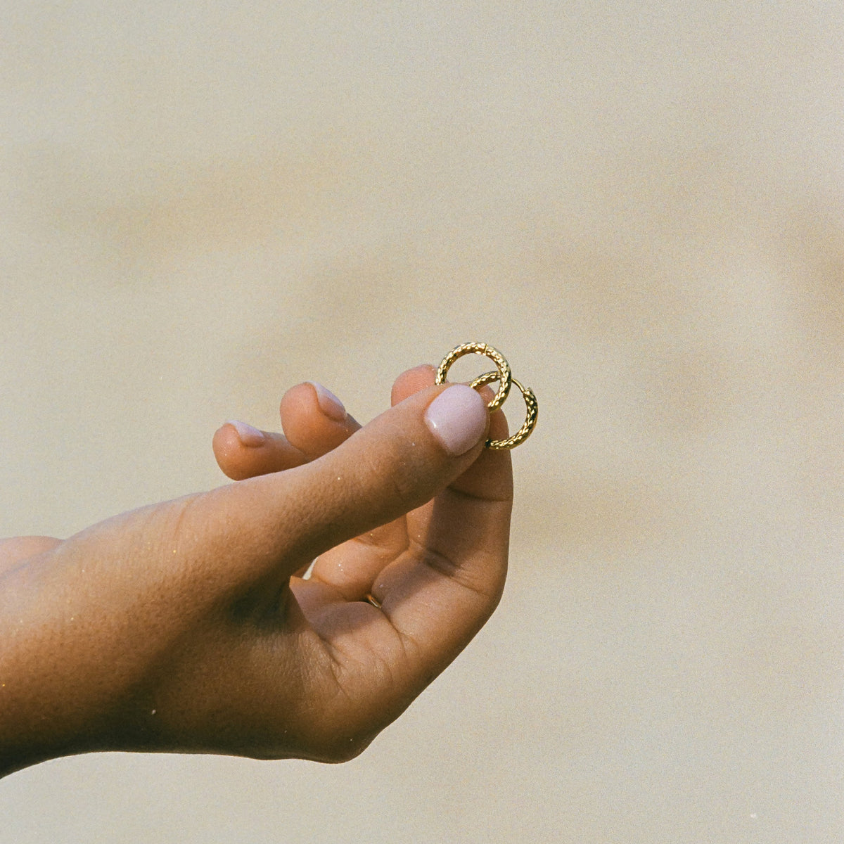 Textured Hammered Hoops