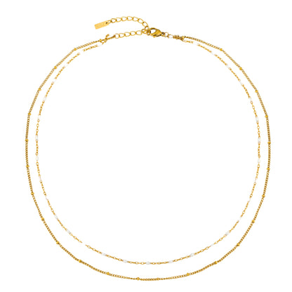Double Strand Enamel Bead Choker