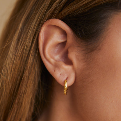 Textured Hammered Hoops