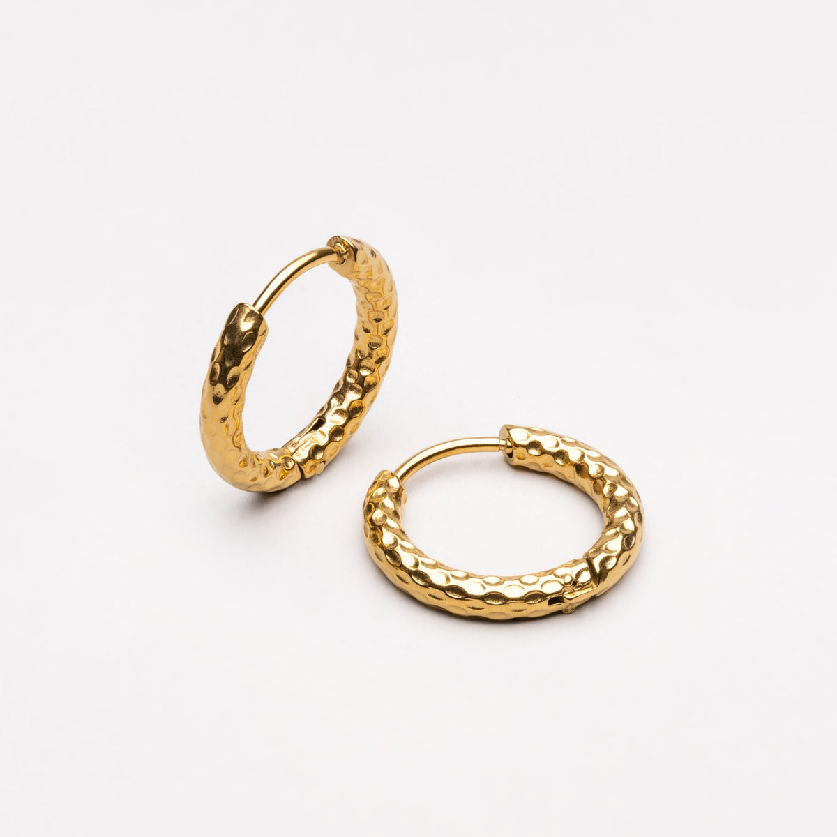 Textured Hammered Hoops