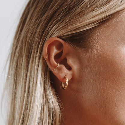 Textured Hammered Hoops