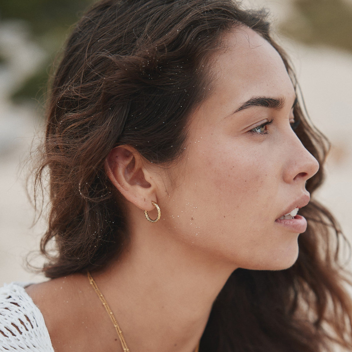 Textured Hammered Hoops