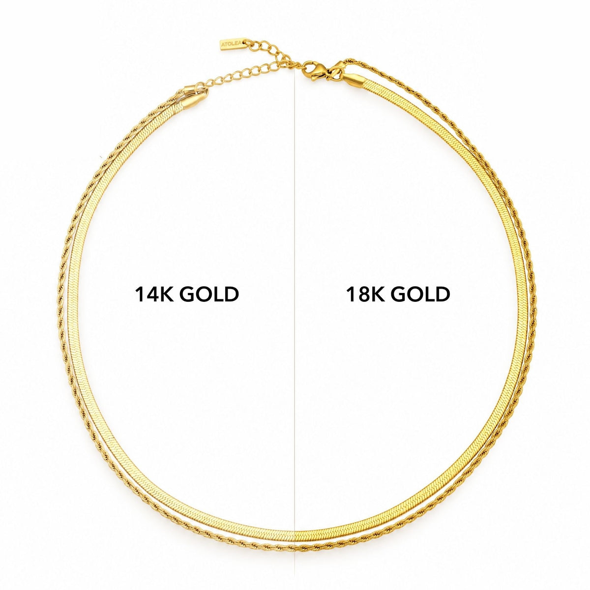 Herringbone & Rope Layered Necklace
