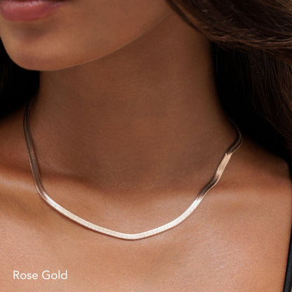 Liquid Gold Herringbone Choker