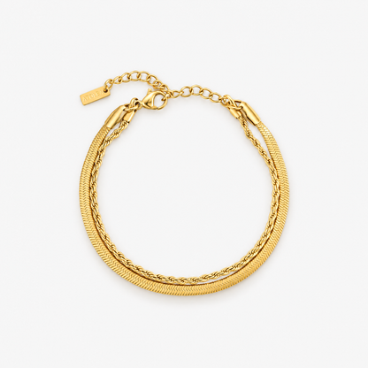 Herringbone & Rope Layered Bracelet