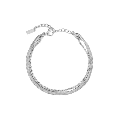 Herringbone & Rope Layered Bracelet
