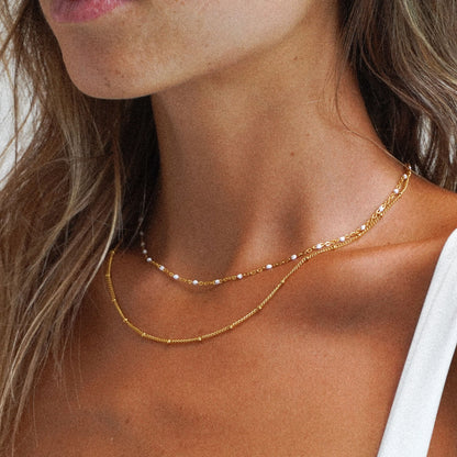 Double Strand Enamel Bead Choker