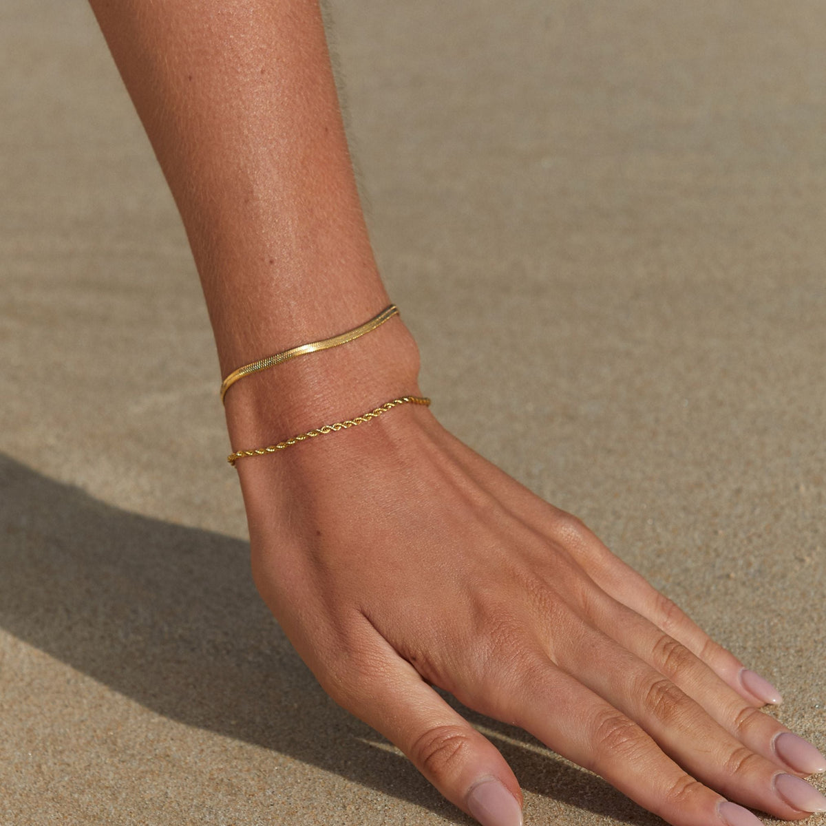 Herringbone & Rope Layered Bracelet