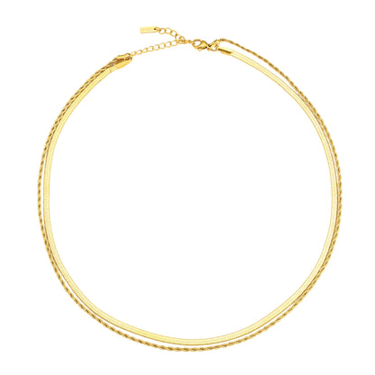 Herringbone & Rope Layered Necklace