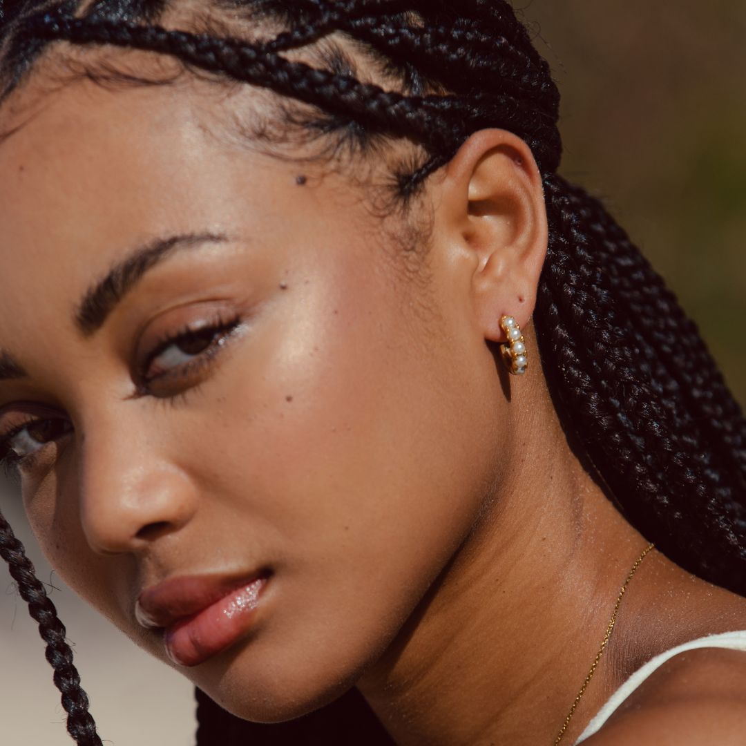 Mother-of-Pearl Huggie Hoops
