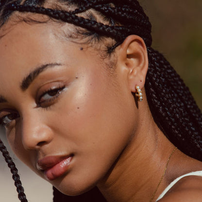 Mother-of-Pearl Huggie Hoops