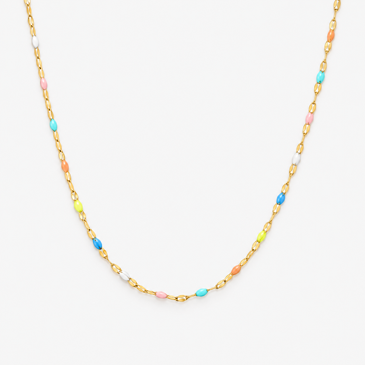 Painted Rainbow Bead Choker