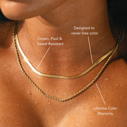 Herringbone & Rope Layered Necklace