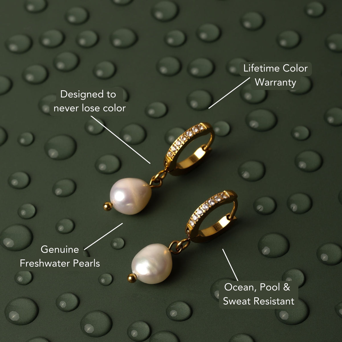 Zirconia Hoops with Baroque Pearl