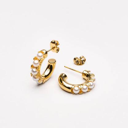 Mother-of-Pearl Huggie Hoops