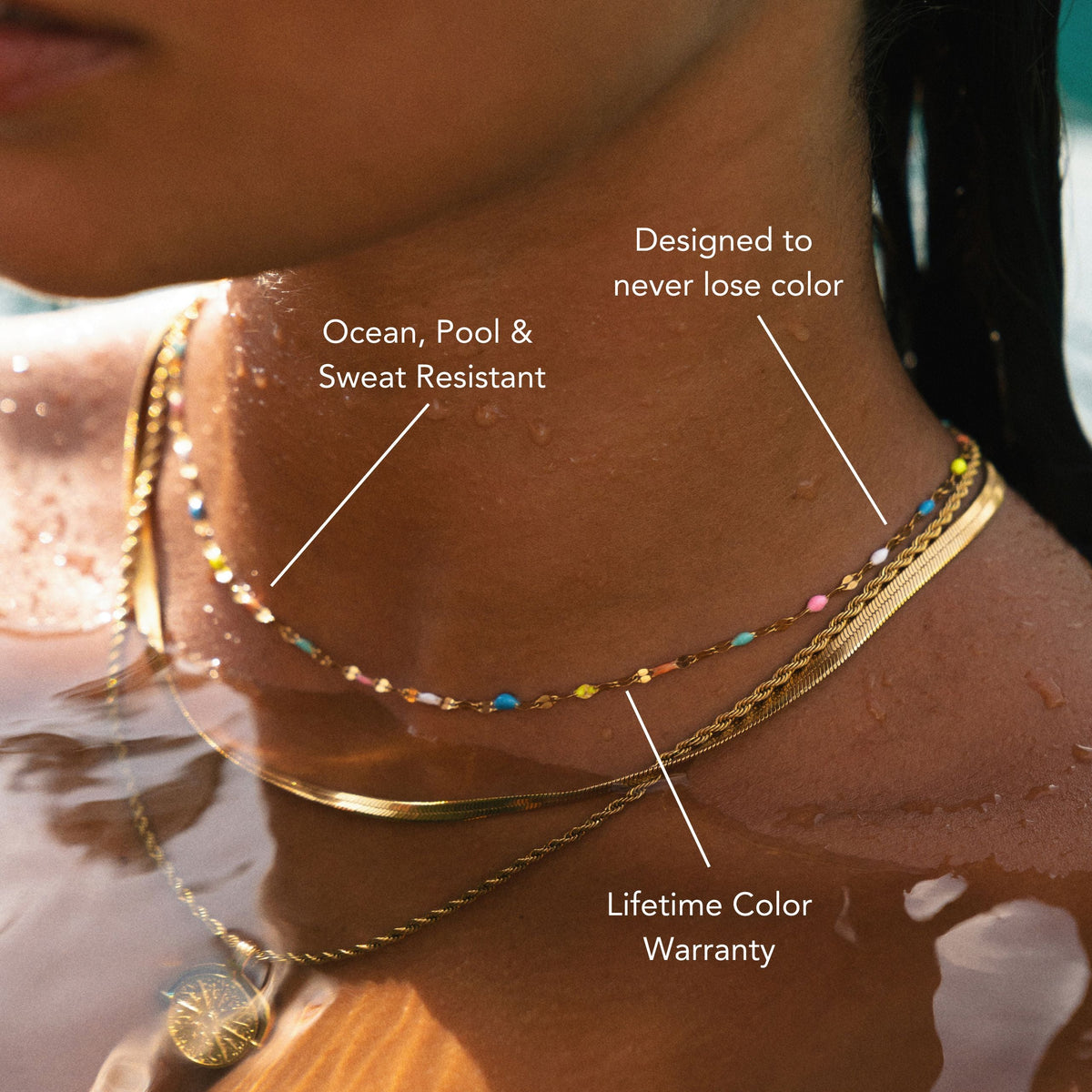 Painted Rainbow Bead Choker