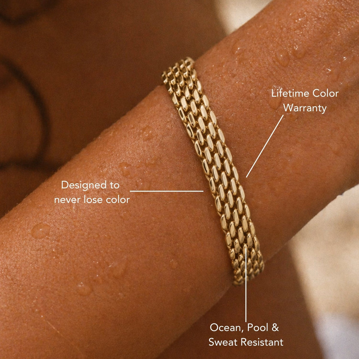Wide Woven Gold Bracelet